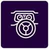 Car steering wheel dashboard icon