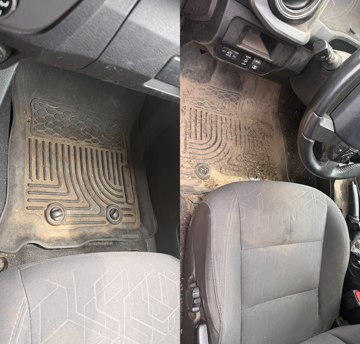 Car rubber floor mats detailing