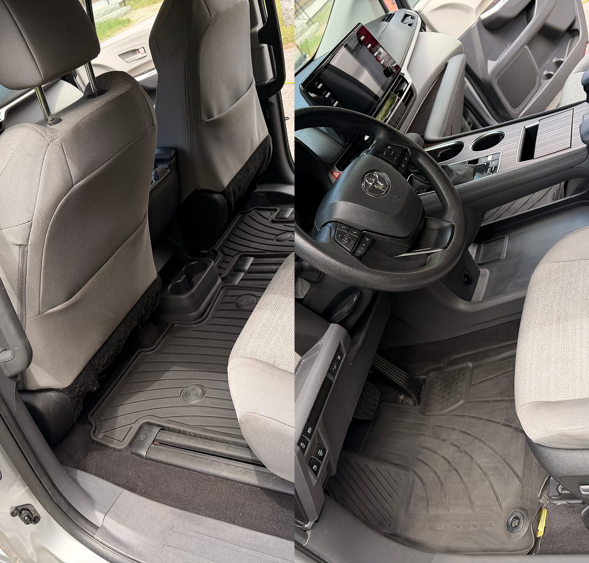 Cleaned car interior layout