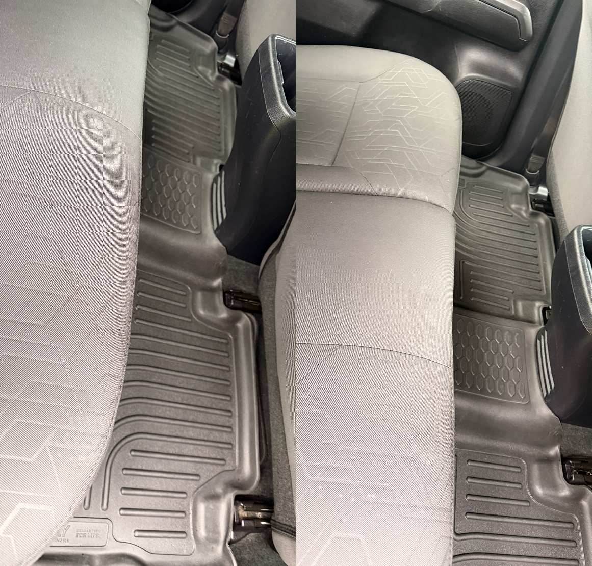 Car rear passenger seats cleaning