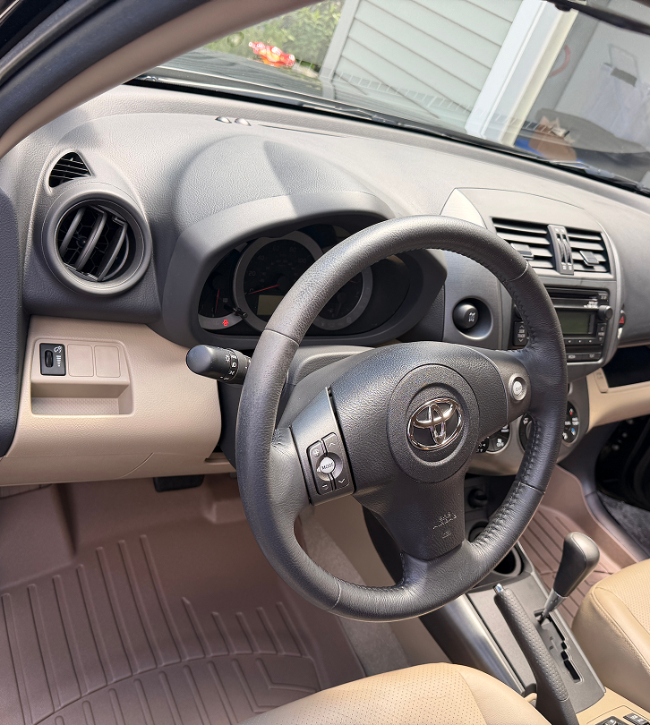 Cleaned compact car interior